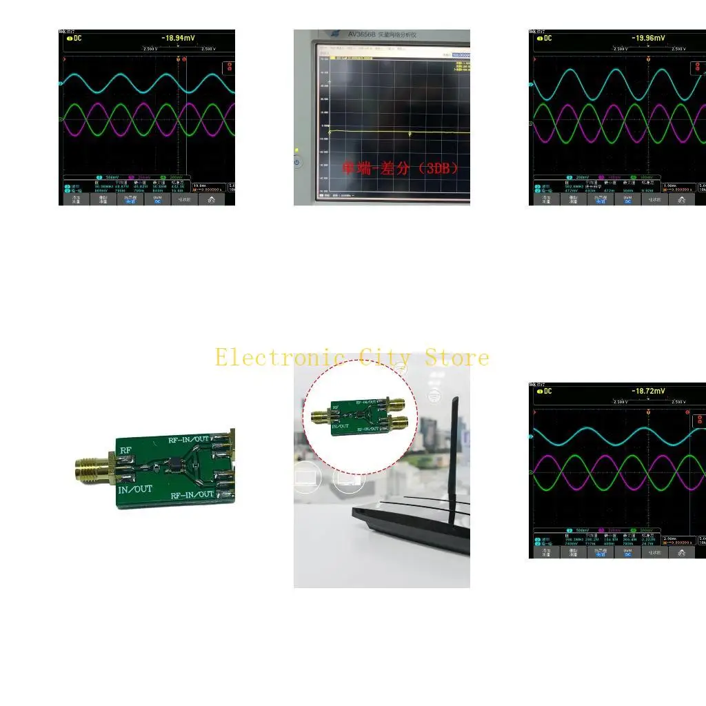 Conversione a porta singola differenziale 10 MHz-3GHz Frequenza intervalli ADF4350 Convertitore differenziale del segnale RF per
