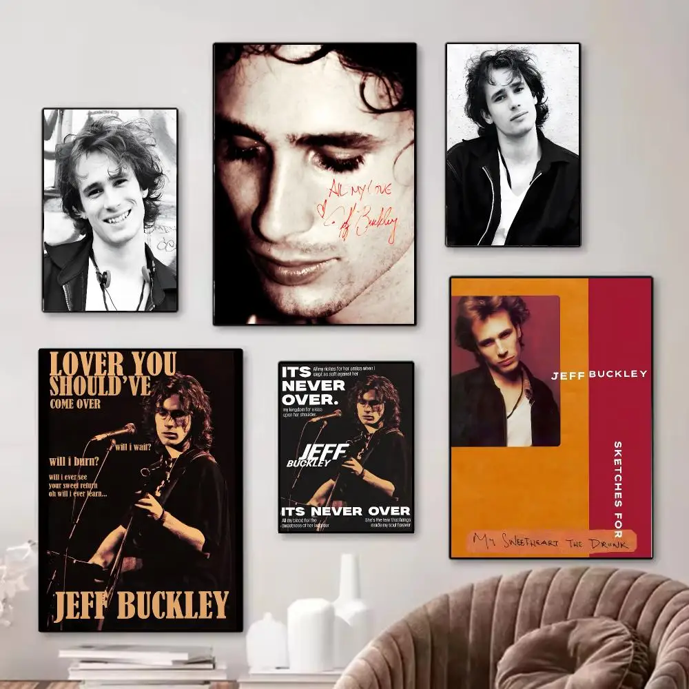 Alternative Singer J-jeffrey Buckley Poster Premium PP Sticky Indoor Decor Wall Sticker, No Glue Needed, Easy Install