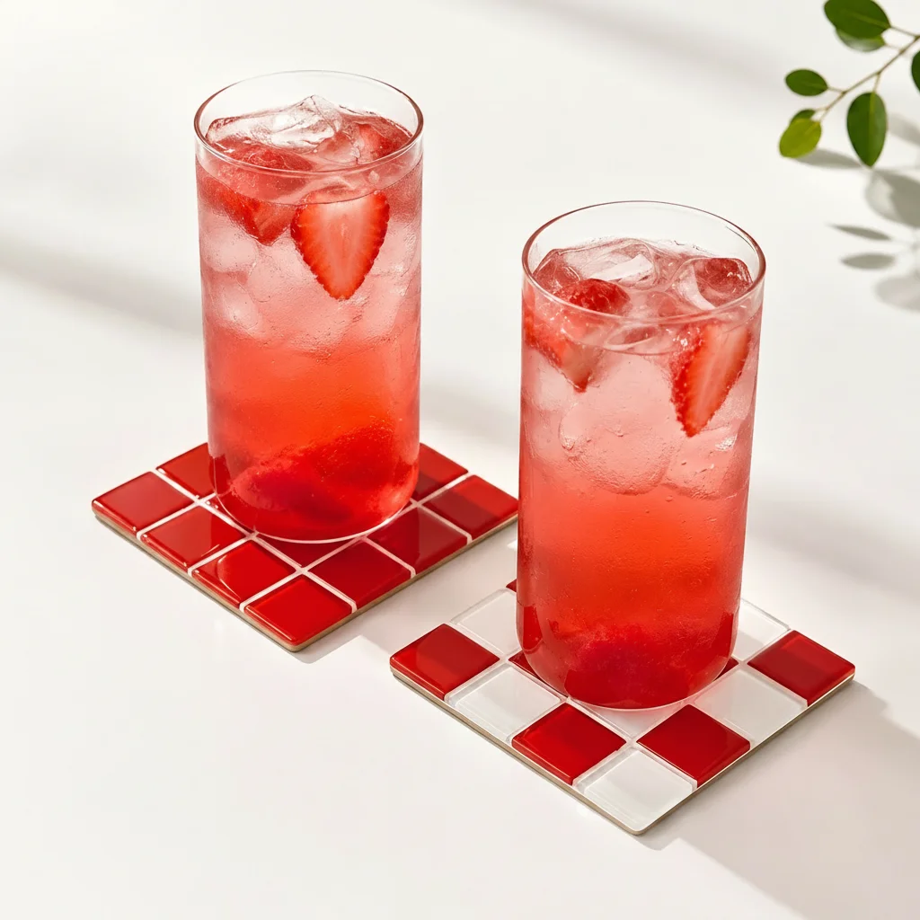 2Pcs Square Mosaic Glass Coaster Set, Heat Resistant Drink Cup Mats, Non-Slip Cork Base Table Protection Mat, Modern Minimalist