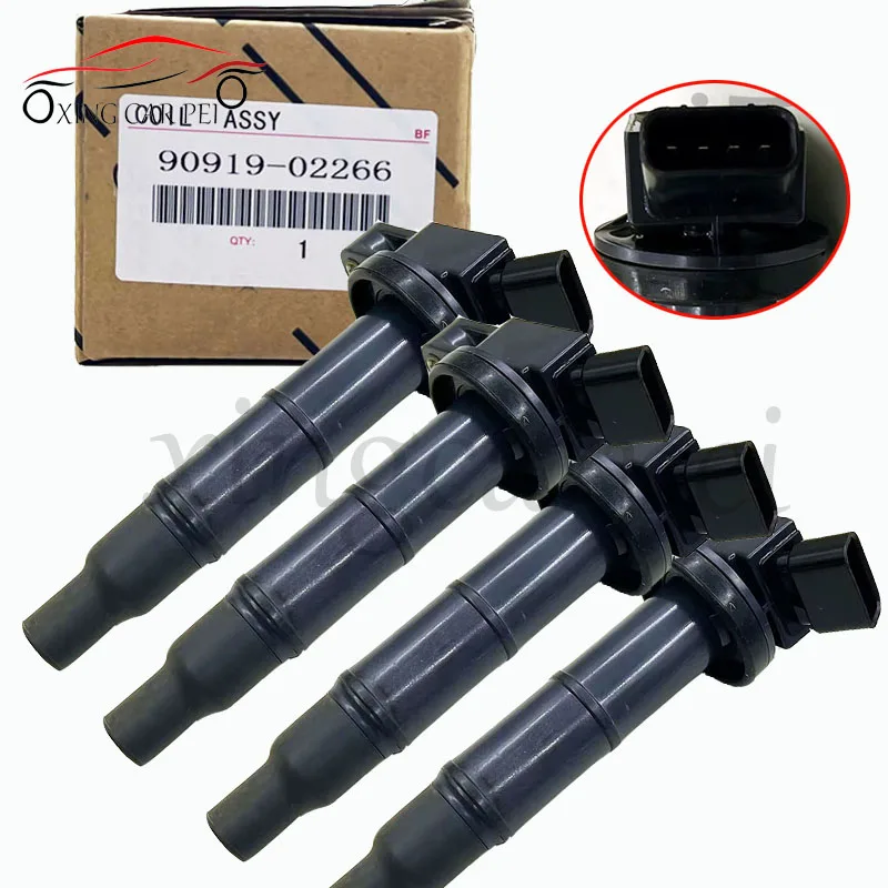 4pcs Ignition Coils 90919-02266 9091902244 For Toyota- Camry Highlander RAV4 Lexus- Scion 2.4L Auto Parts