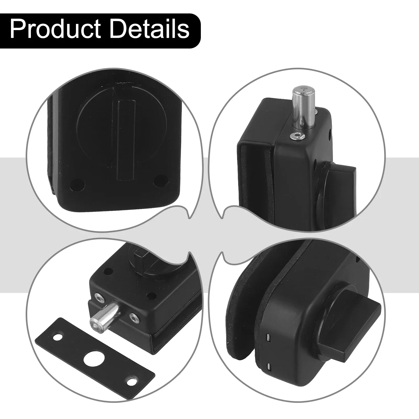 Frameless Glass Door Lock With Easy Installation Elegant Black Finish Reliable Security Solution For 8 12mm Thick Glass Doors