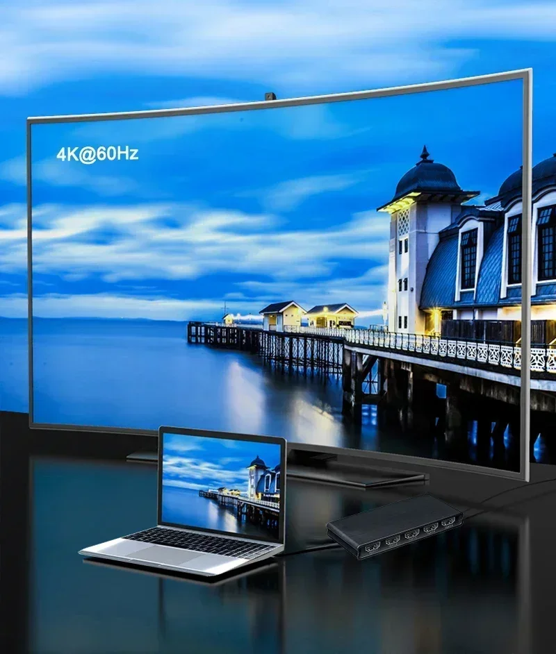 4K 60 هرتز 5x1 HDMI التبديل الجلاد/1x4 HDMI الفاصل ثلاثية الأبعاد HDR محول الفيديو ل PS4 PS5 TV Box الكمبيوتر المحمول إلى شاشة التلفزيون العارض #6