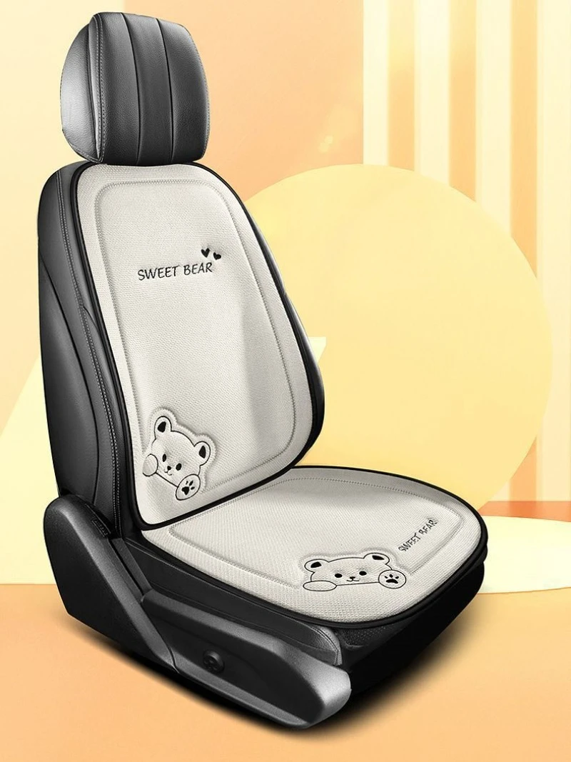 Mode Luxus Auto Sitzkissen Leinen Cartoon Bär frauen Nette Anti-slip Atmungsaktive Auto Sitz Schützen Kissen Abdeckung universal – Detail 3