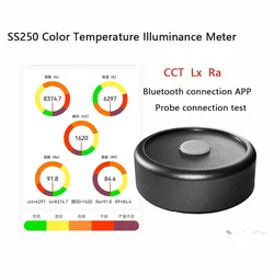 SS250 Light Meter Color Temperature Illumination Color Rendering Index  CCT CRI Illuminance Meter