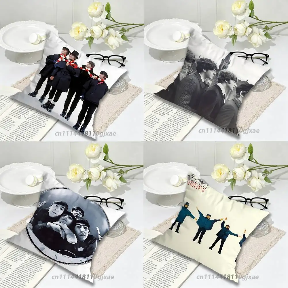 The B-Beatles Band HELP Pillow Case Living Room Sofa Cushion Cover Suitable For Home Bedroom Room Decoration