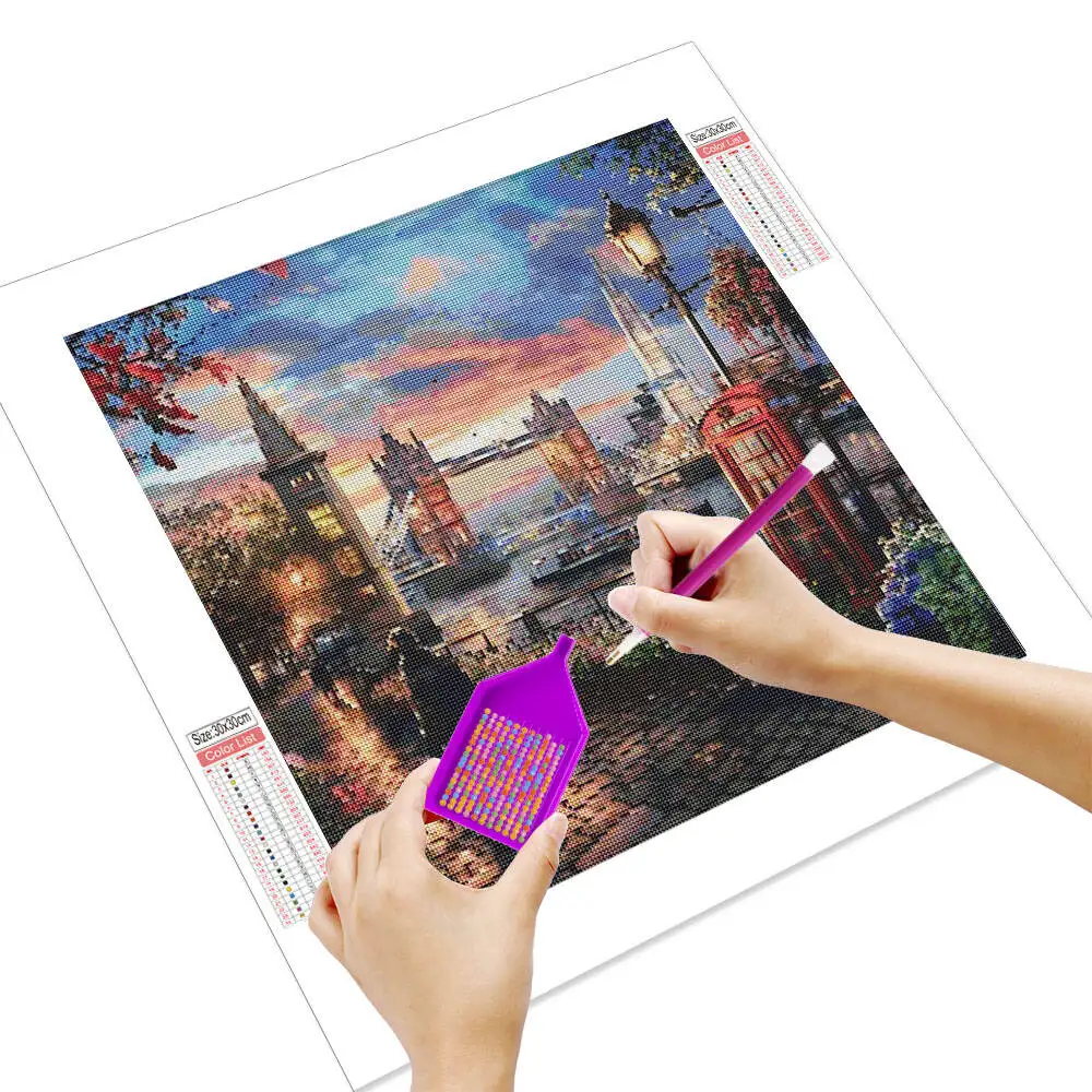 Huacan Diamond Painting Kit London Skyline Canvas Full Drills Set Frameless Home Wall Decoration Holiday Gifts view 2