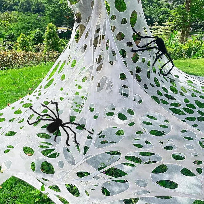 1X2M 1X4M 2X4M Halloween Spider Web Horror Decoration Fabric Cobweb for Haunted House Wall Window Yard Outdoor Decor