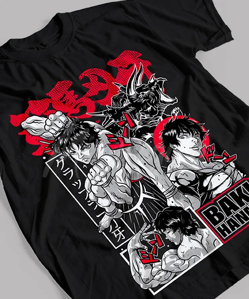 Футболка для аниме Baki Hanma Etapas de Lucha