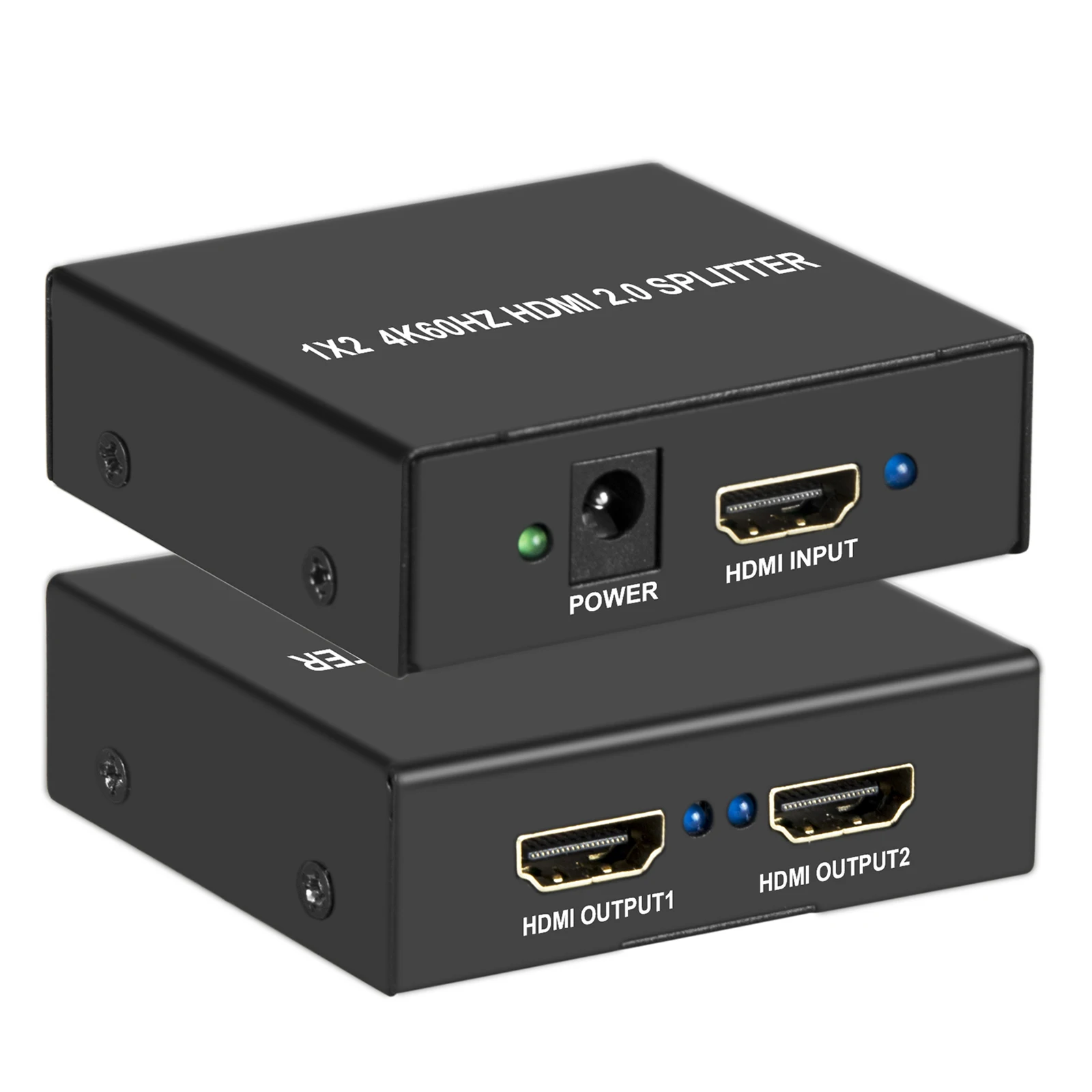 

HDMI Splitter 1 in 2 Out,Supports 4K,Full 3D,12-bit,LPCM 7.1CH,DTS-HD,18 Gbps,HDCP 1.4/2.2 for Projector,Xbox,Monitor and More