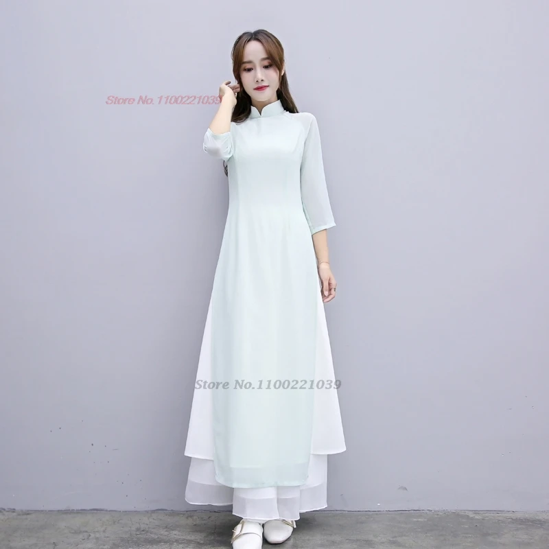 2025 vietnã tradicional ao dai vestido cheongsam oriental melhorado qipao festa banquete vestido de noite serviço de chá vestido hanfu