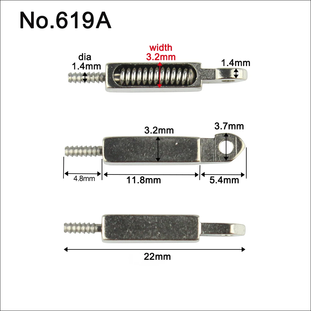 20pcs Width 3.2mm Eyeglasses Spring Insert Glasses Repairing Flex Temples Optical Frame Broken Replacement Part 619#