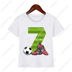 Kids Football Birthday Boy T-Shirts Custom Number Name Funny Cute Gift Shirt Soccer Birthday Number Printed T-Shirt