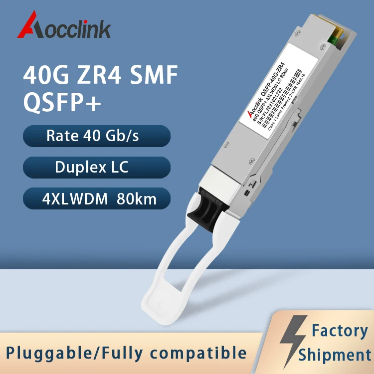 40G QSFP+ ZR4 80km 1310nm, LWDM Dual LC Single Mode Fiber Transceiver Module for JUNIPER, Mellanox, Arista, Cisco