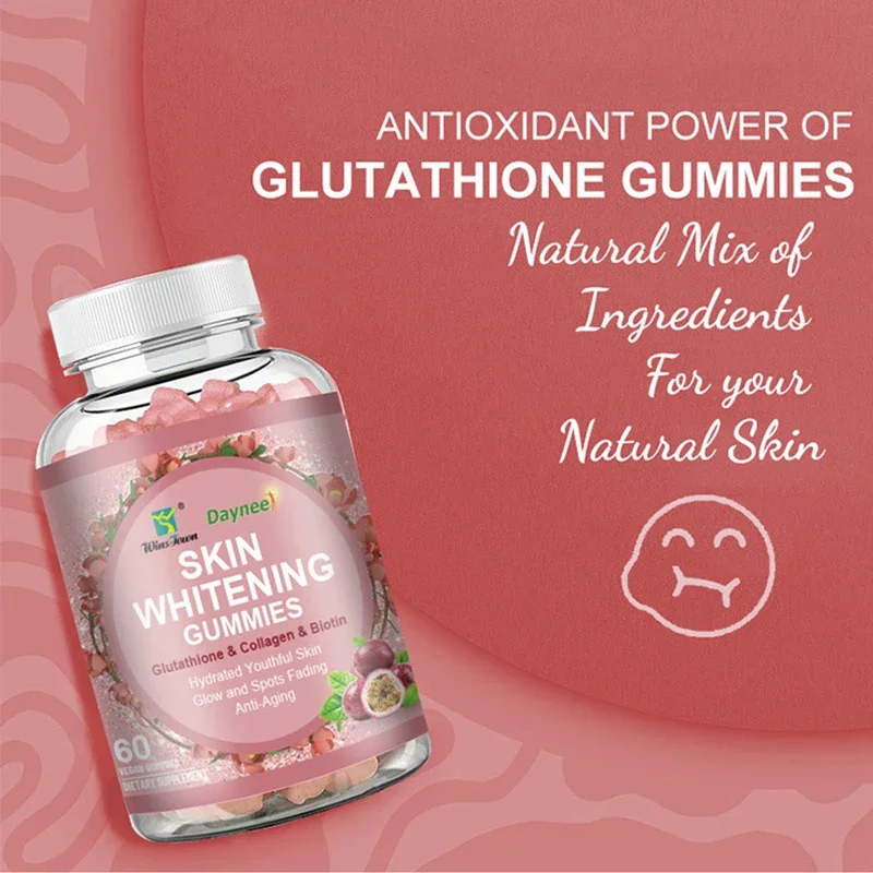 

60 capsules skin whitening gummy can reduce skin radiance reduce fine lines wrinkles moisturize young skin detoxify resist aging