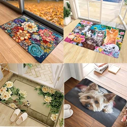 Beautiful Flower Doormat Non-slip Floor Rug Living Room Bedroom Entrance Carpet for Home Decoration Bath Kitchen Floor Mats