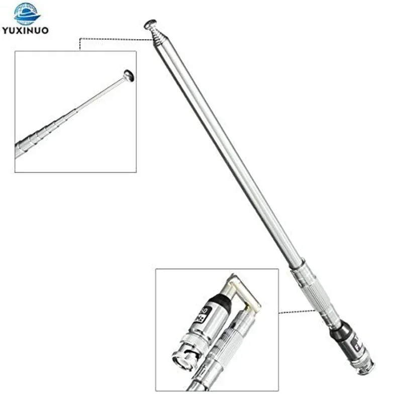 Foldable Extendable BNC Intercom Whip Antenna 118-136MHz High Gain Manual Telescopic Antenna for Airband Radio Receiver Aviation