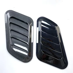 1pair of Universal Automotive decorative airflow fake intake hood engine decorative cover stickers made of carbon fiber or black
