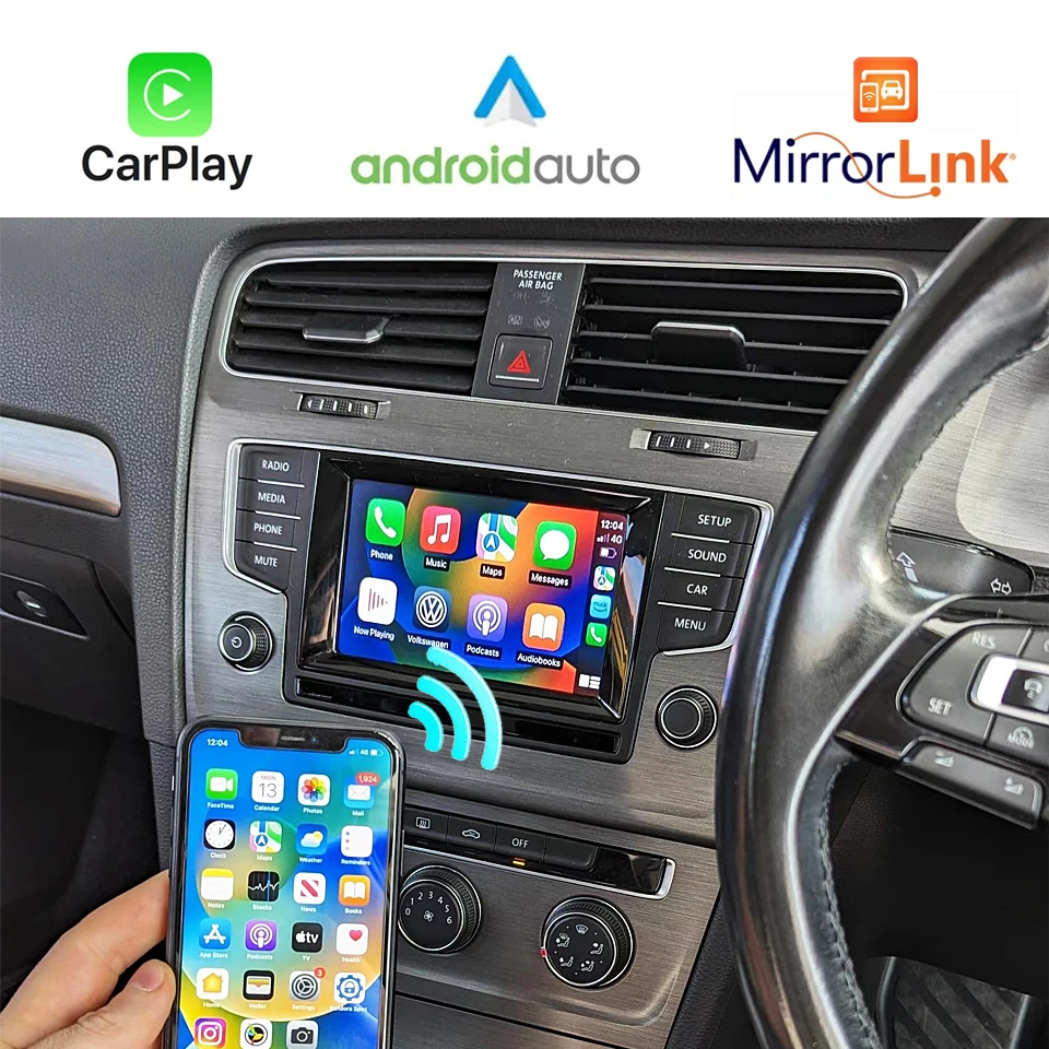 Car Multimedia Wireless iPhone CarPlay Adapter Android Auto Module Upgrade For VW Golf MK7 Passat B8 Polo Touran 2015 2016 2017