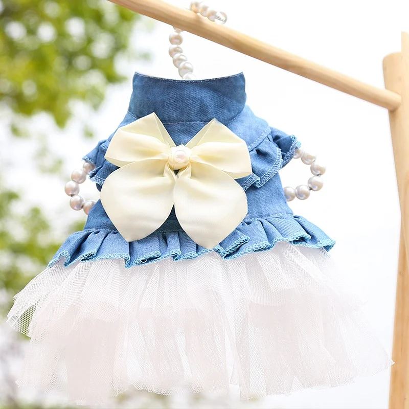 Vestido de tul verano para perros y gatos con lazo - estilo princesa - imagen 3