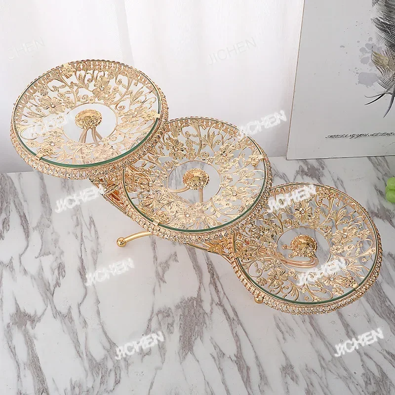 

ZCC HS New Light Luxury Style Creative Home Living Room Hotel Coffee Table Crystal Fruit Plate Glass Fruit Plate