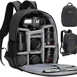 Borsa per fotocamera multifunzionale Nikon Canon obiettivo digitale zaino per fotografia all'aperto tessuto impermeabile leggero grande capacità