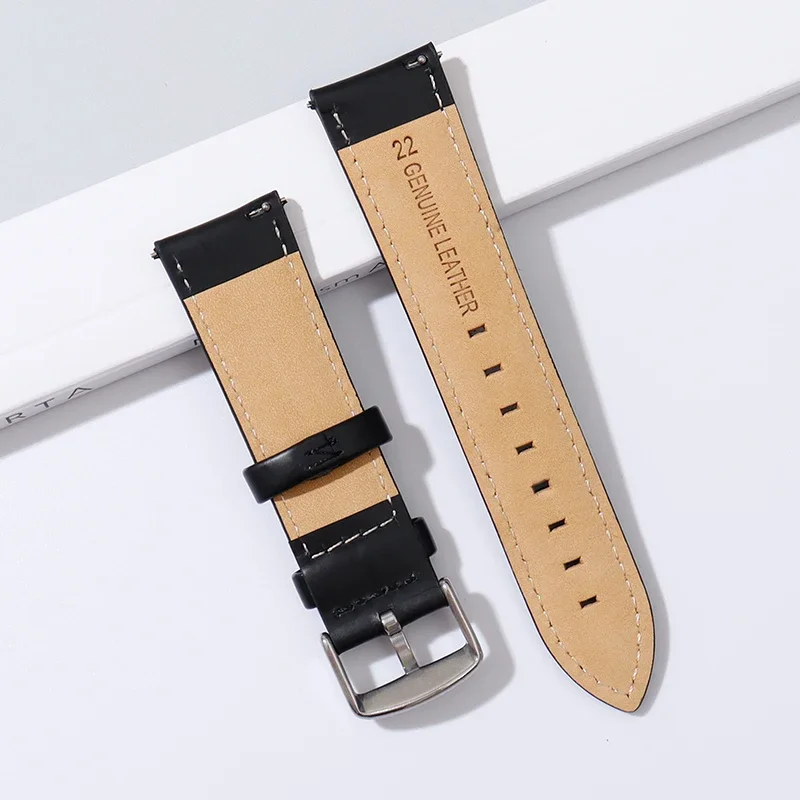 Genuine Leather Watcbands Soft Brown Black Men Women Business Watch Band Accessories 18mm 20mm 22mm Strap