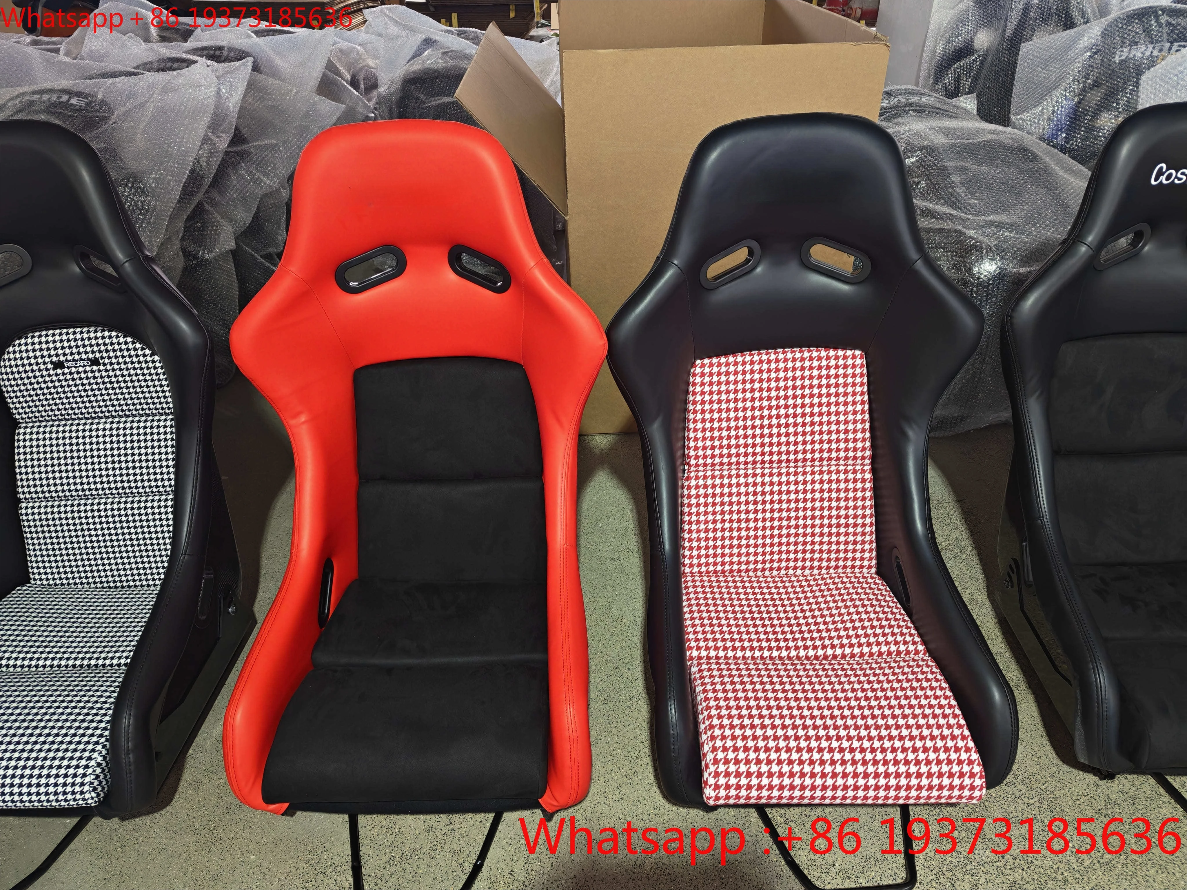For Pole Position Style Car Seat High Quality PVC Leather Racing Seat Glassfiber Back Carbon Fiber Back for Modified Car Seat