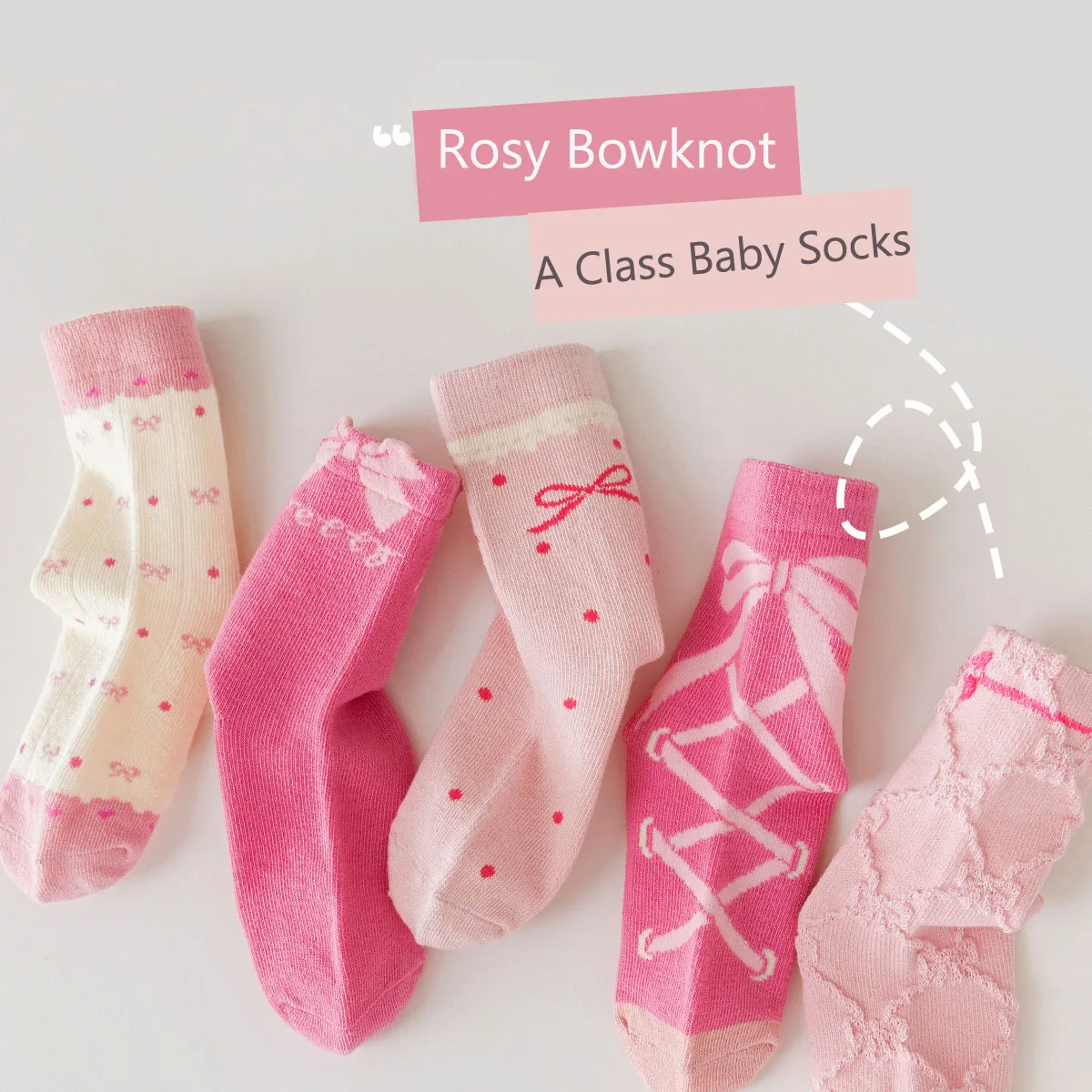 

Autumn Girls Socks Baby Sweet Rosy Bowknot Pattern Socks Cotton Socks Children Medium Socks Kids Socks 5 Pairs