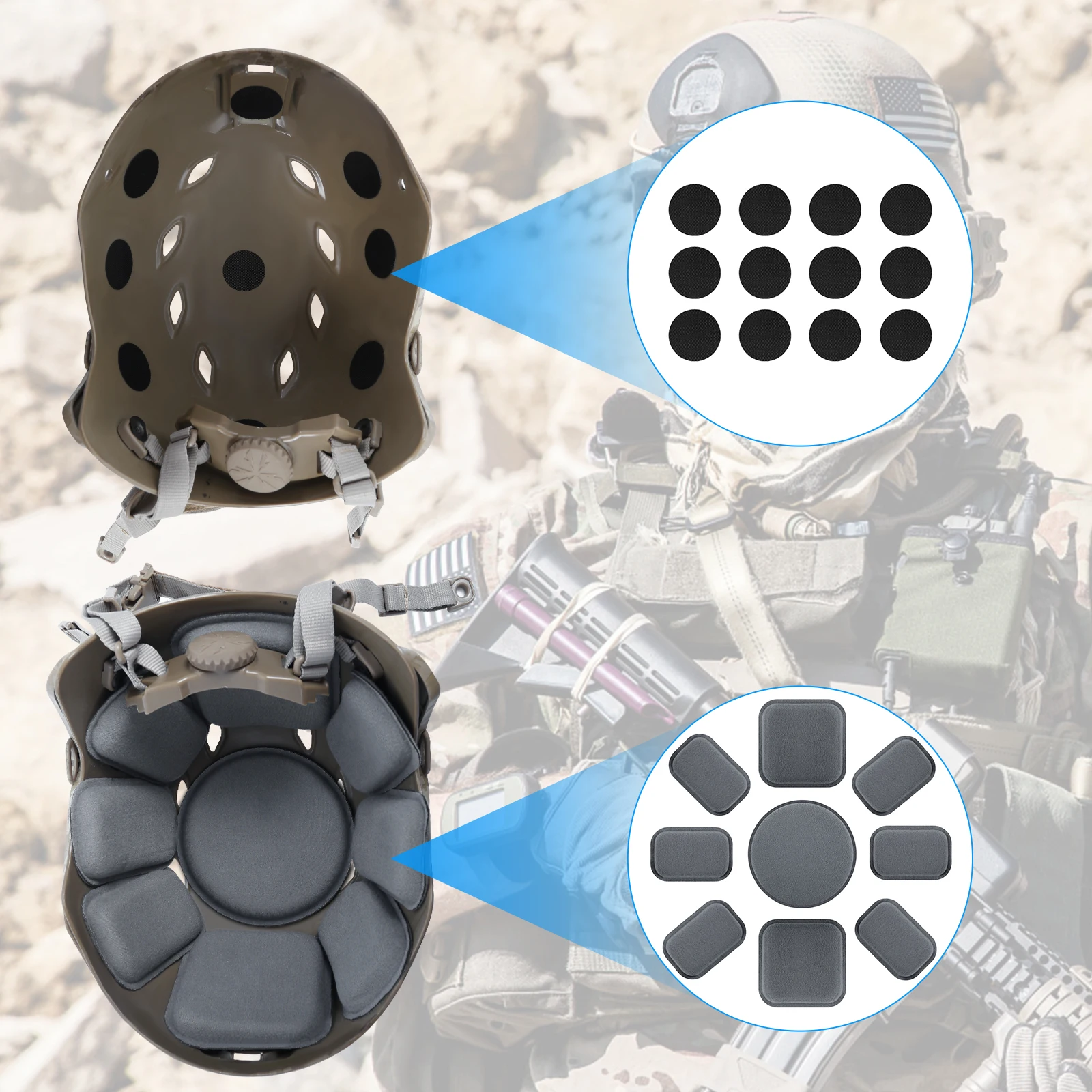 Tactische Helm Beschermende Pads Vervanging Pads Set Memory Foam Pads Voor Airsoft Jacht Cp Fast Mich Helm Accessoires