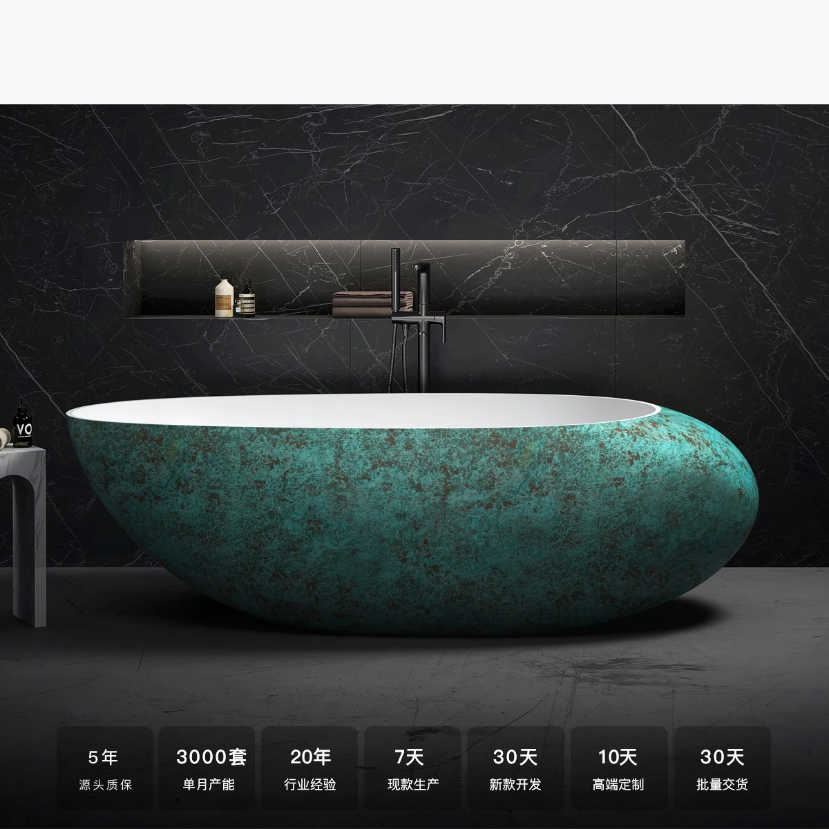 New freestanding bathtub Internet celebrity homestay adult bathtub home bathroom artificial stone bathtub wholesale