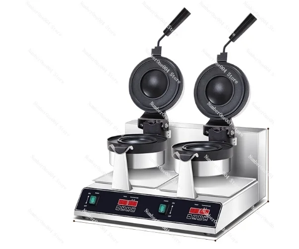 

Commercial Hot Hamburger Waffle Makers Double Head Digital Panini Press Waffle Making Machine Western Kitchen Snack Waffles