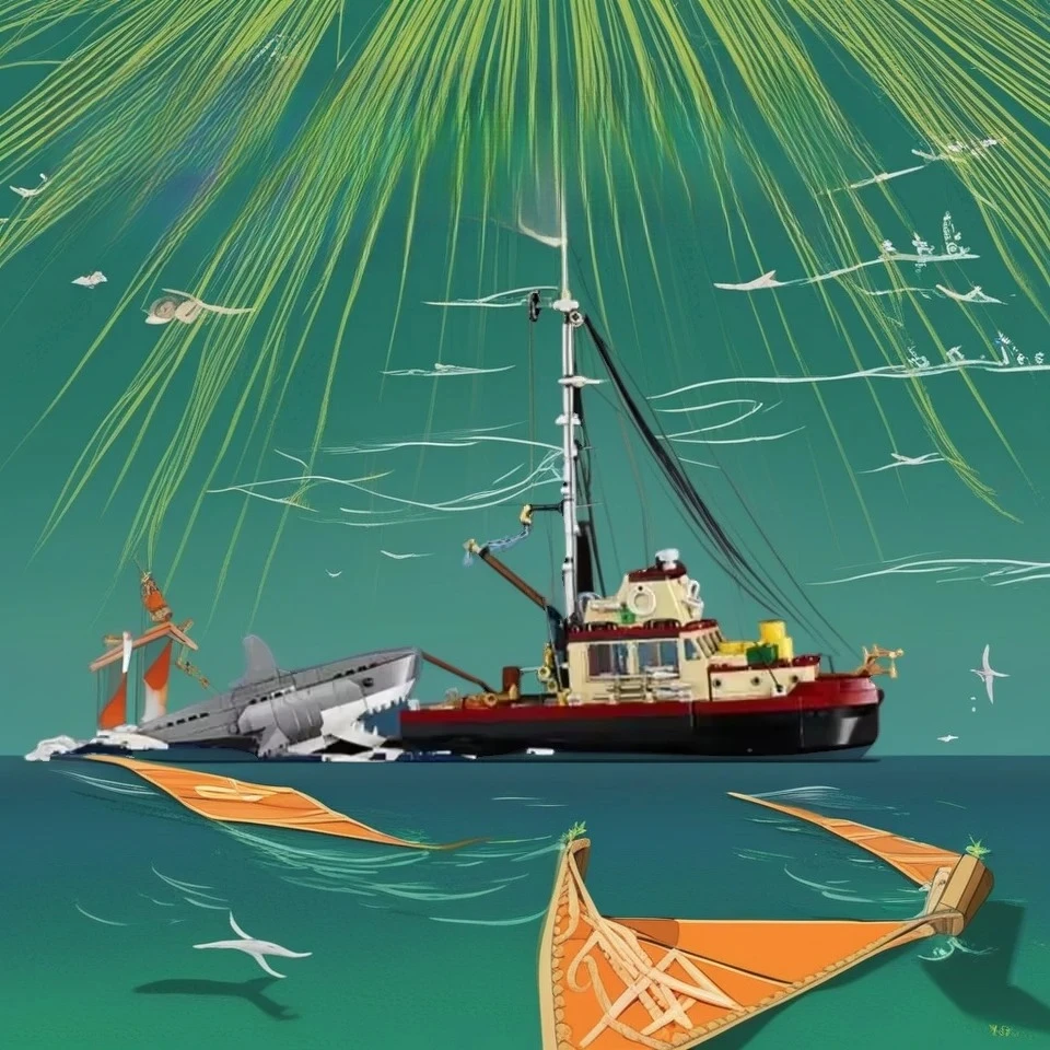 سلسلة جديدة القرش الأبيض العظيم 21350 قارب ديكور المنزل لعبة مجسمة عيد ميلاد الأطفال هدية الكريسماس (1497 قطعة)