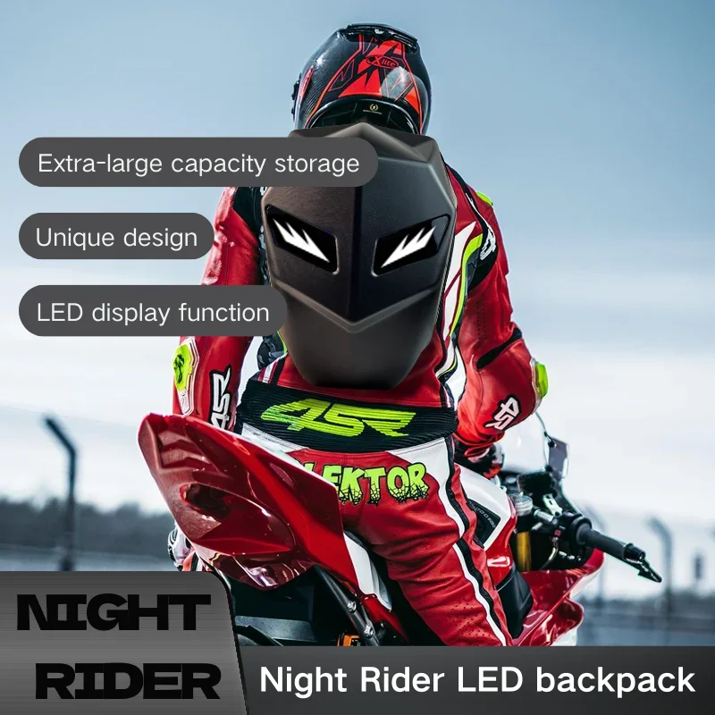 LED Eye The Dark Knight Durable Backpack Comforable Rainproof Carbon Fiber Motorcycle Helmet Waterproof Splashproof Laptops Bags