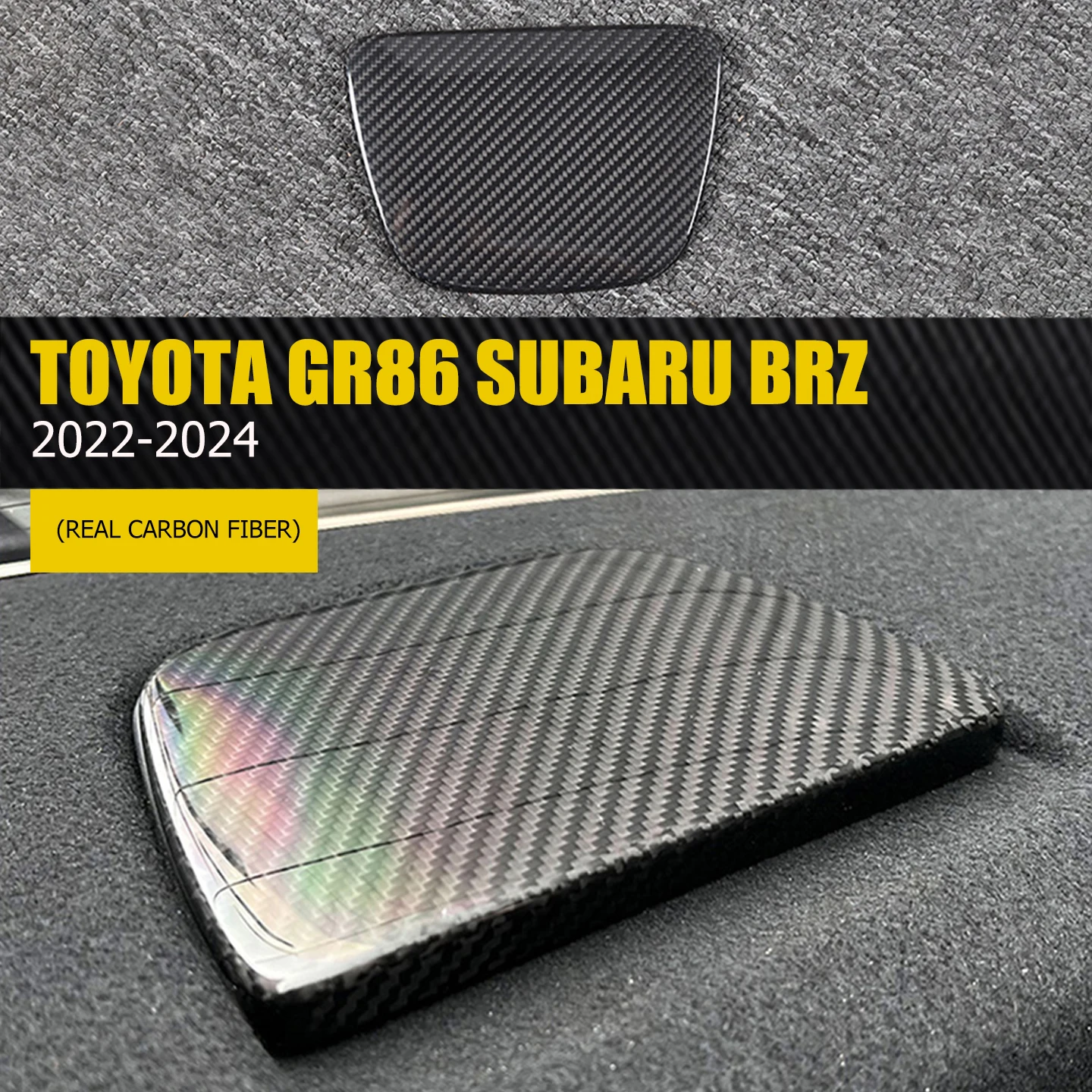 Real Hard Dry Carbon Fiber for Subaru BRZ Toyota GR86 2022 2023 2024 LHD RHD Car Seat Rear Window Cover Trim Dry Carbon Fittings