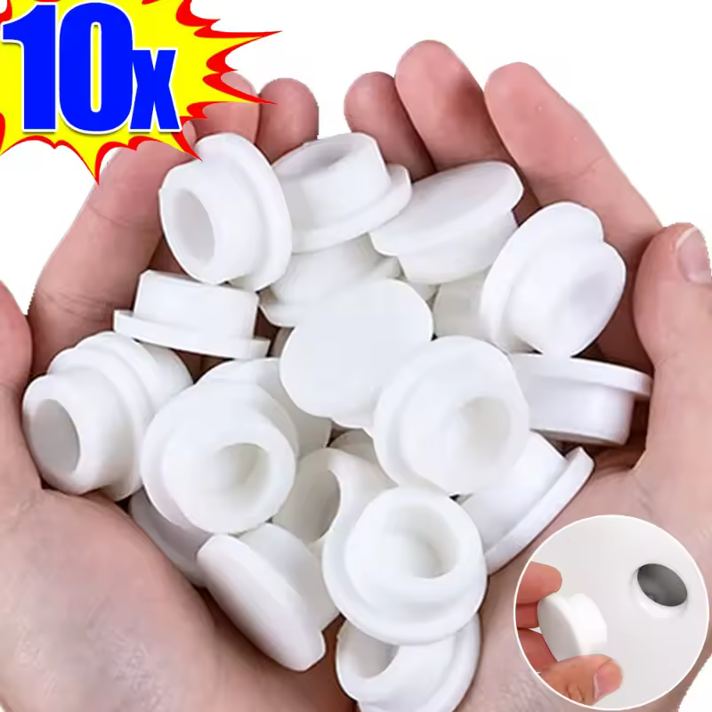 Anillo de desbordamiento de lavabo de silicona, embellecedor de lavabo con orificio para fregadero de cocina y baño, tapones de sellado de silicona cuadrados, accesorios para el hogar, 1/10 Uds.