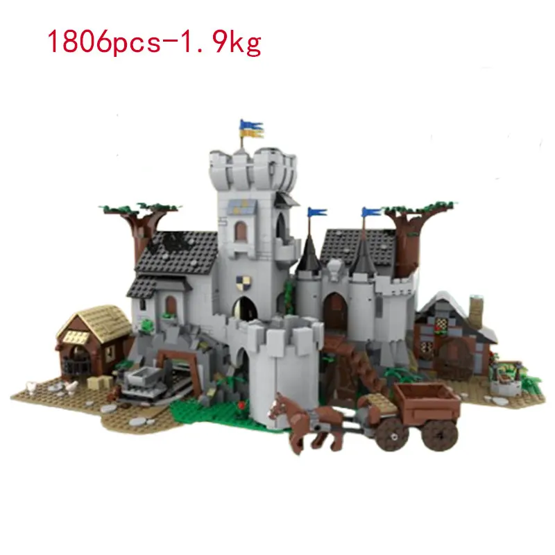 스팟 MOC-186331 1806개 소형 입자 조립 블록 중세 성 게임 소형 장식 DIY 조립 모델 장난감