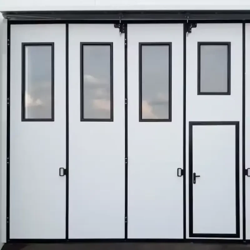 Automatic Sliding Mega Industrial Steel Sandwich Panel Folding Door for Hangar Warehouse