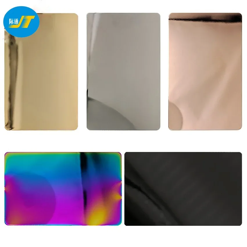 

Производство пустых карт с металлическим зеркалом, членская карта из высококачественной полированной нержавеющей стали, креативная яркая лазерная карта