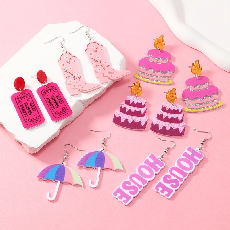 European and American cartoon, sweet and colorful umbrella cake, English letter boots, personalized niche, fresh and beautiful a