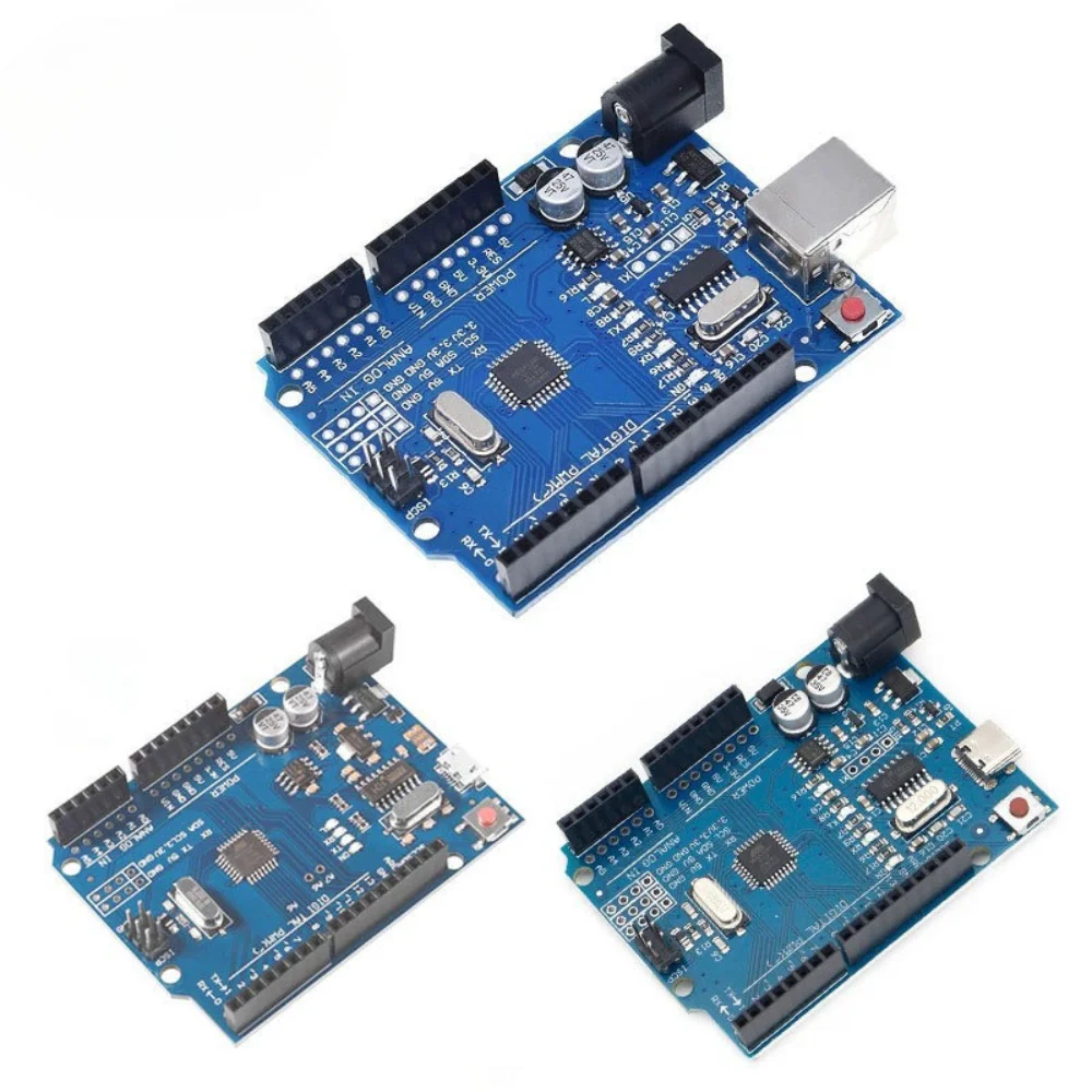 UNO R3 Board Compatible with Arduino IDE, ATmega328P Microcontroller with USB Cable and 2.54mm Straight Pin Header for DIY