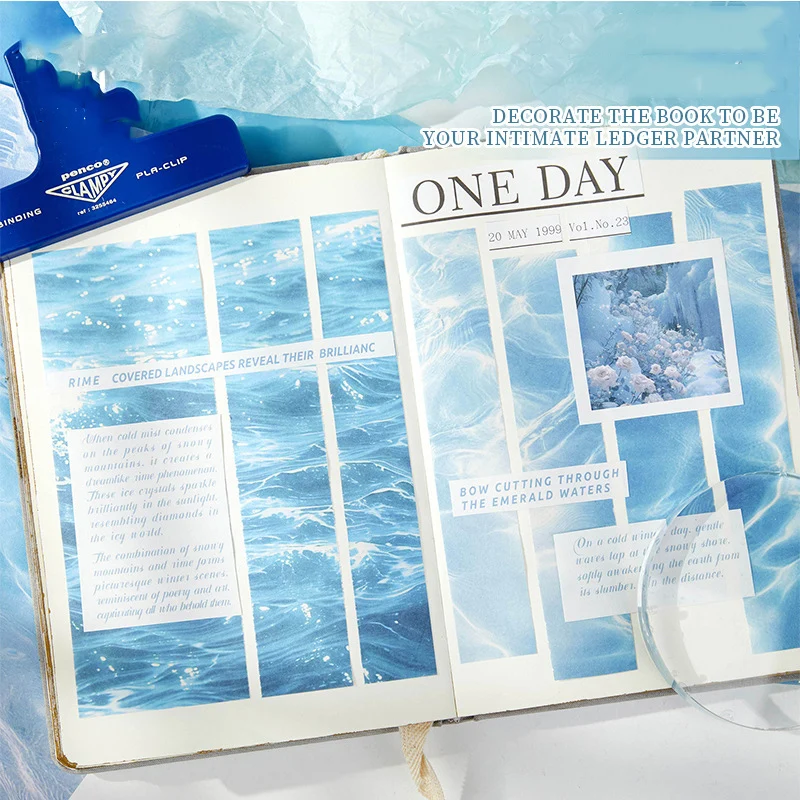 แสงแดดฤดูใบไม้ร่วง Series Vintage รังสีน้ําภูมิทัศน์วัสดุกระดาษสร้างสรรค์ DIY Journal วัสดุ Collage สมุดภาพเครื่องเขียน