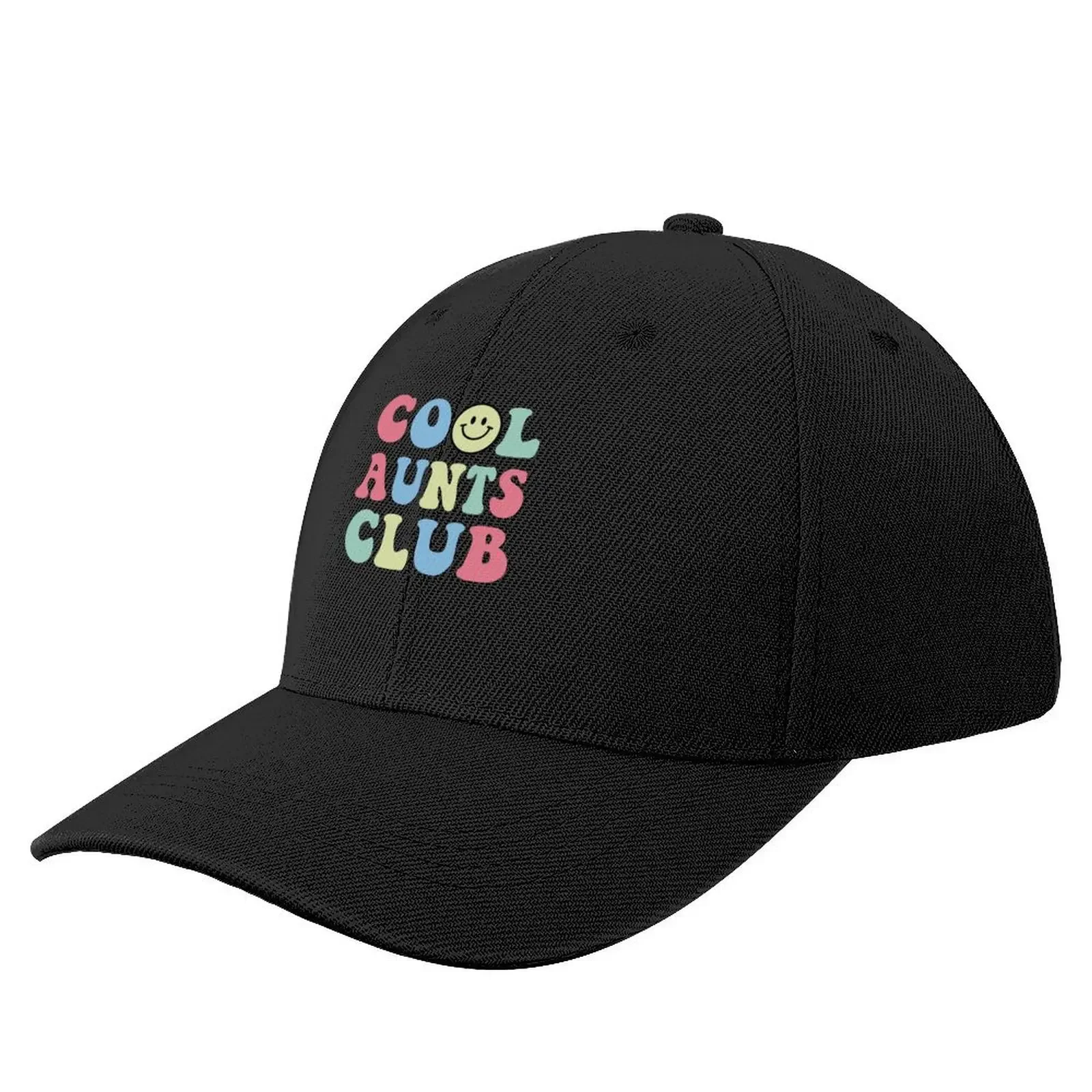 Cool Aunt Club Funny Smile Colorful Cool Aunt Club Aunties Baseball Cap Big Size Hat Sunscreen For Girls Men's