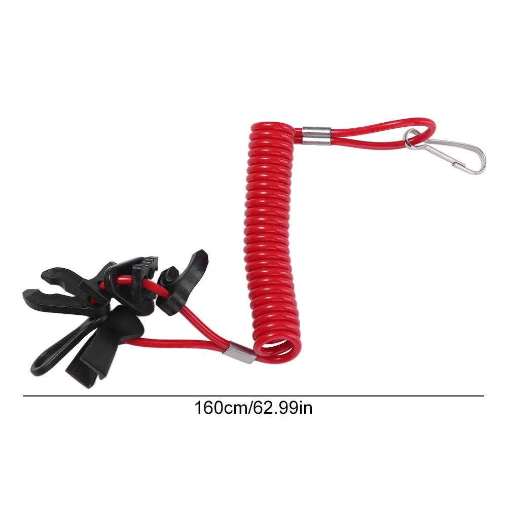 Red Boat Safety Lanyard Kill Switch 7 Keys Universal Boat Outboard Engine Kill Stop Switch Stretchable 1.6m