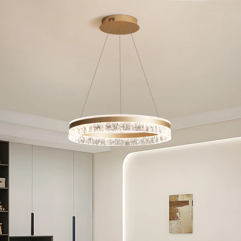 Lampadario di lusso italiano leggero Smart MIJIA acrilico 3 cerchi anello design soggiorno lobby luce