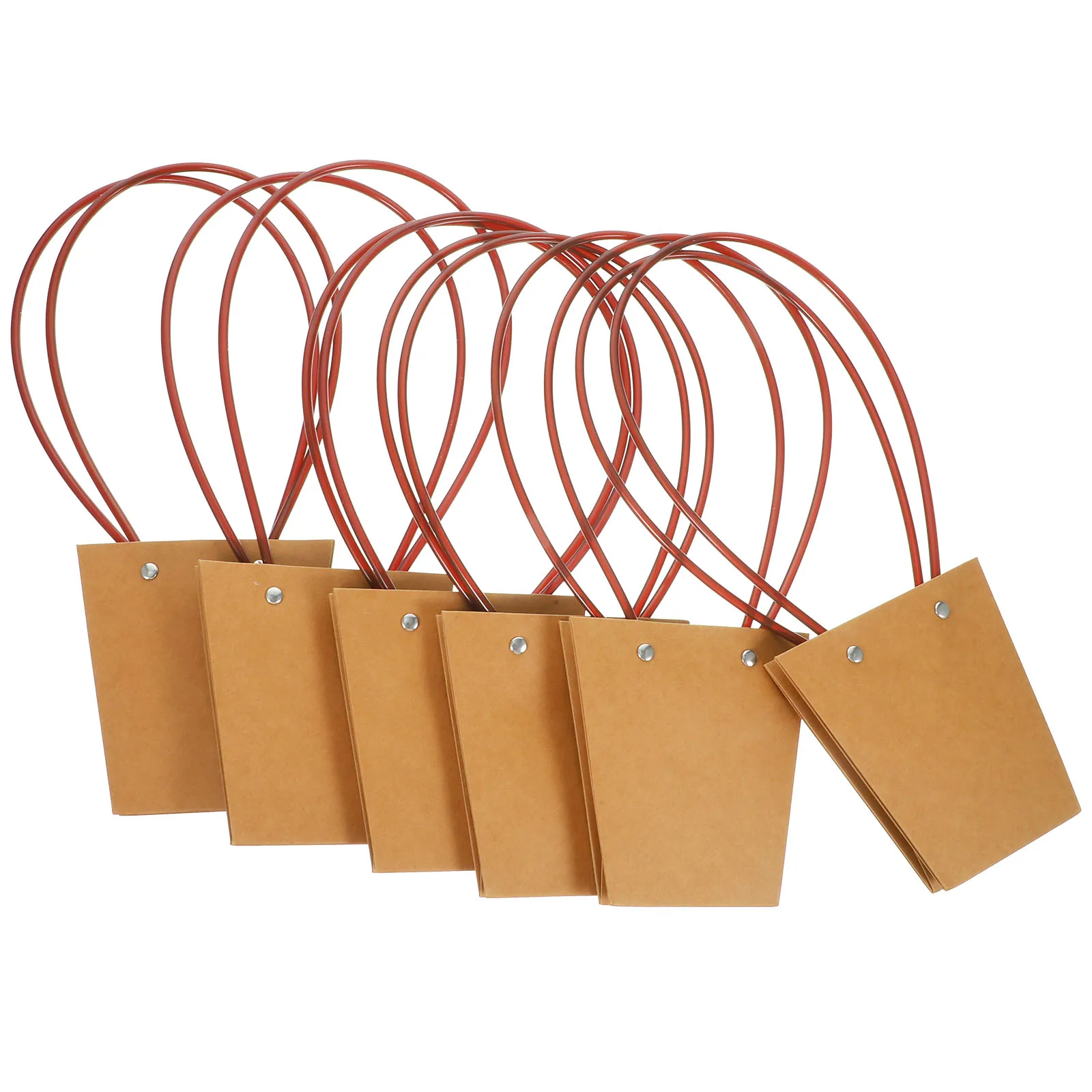 

6pcs Waterproof Kraft Paper Bouquet Wrapping Portable Container Brown for Bouquets Floral Gift Packing Storage