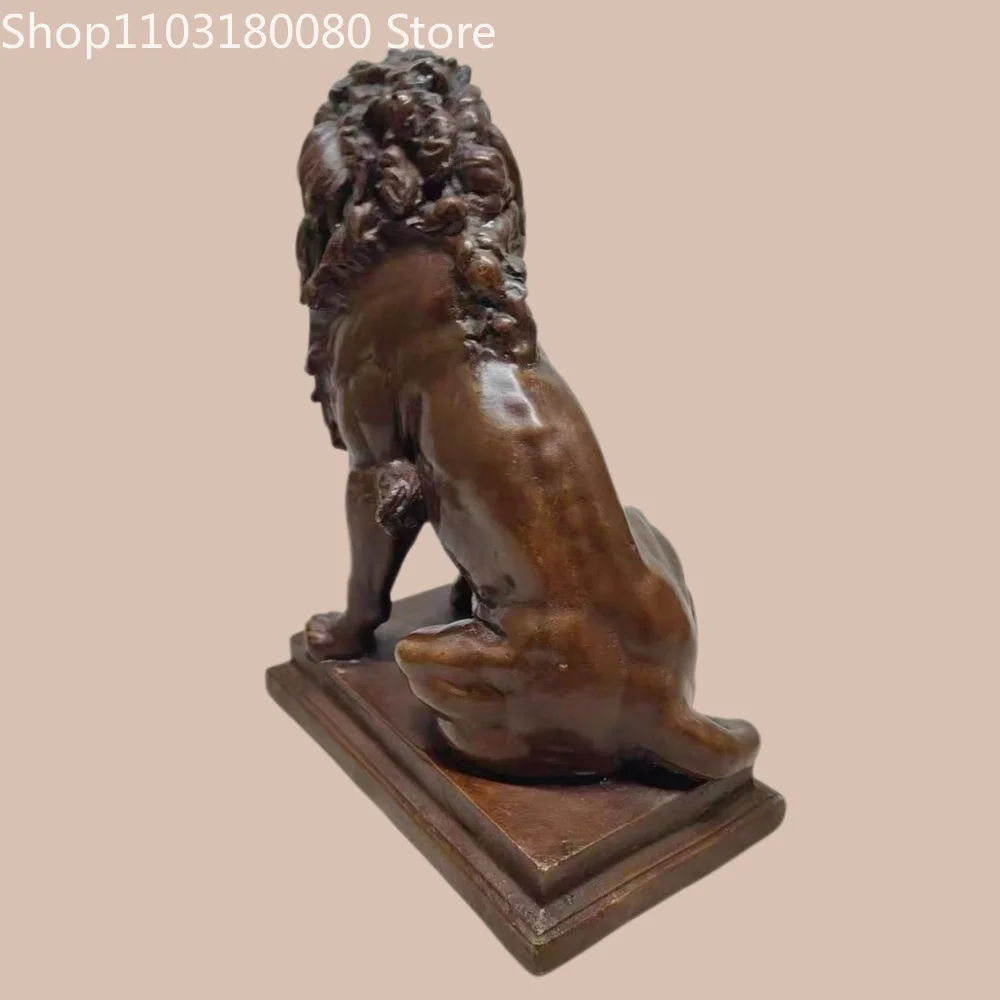 21cm Antique Finish Copper Lion of Judah statue Judaica Home Altar decor sculpture view 6