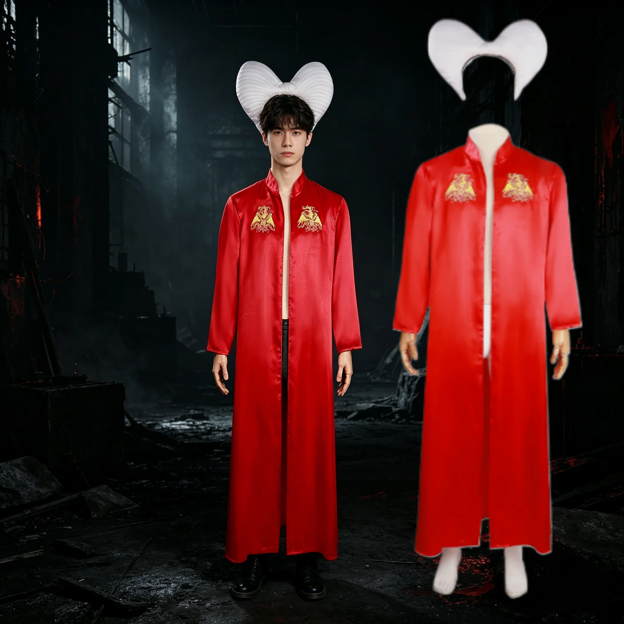 

Bram Stoker's Dracula Vampire Red Cape Cloak with Headgear Halloween Christmas Party Costume Cosplay Classic 1992 Film