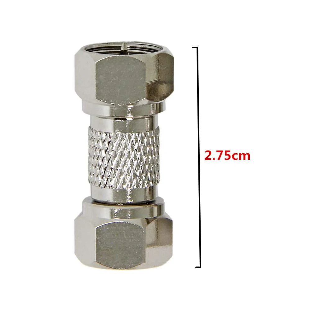 F Male to F Male 10 Pack F Type Coax Barrel Connector Coupler 75 Ohm Coaxial Cable Adapter for TV Antenna Splitter Amplifier