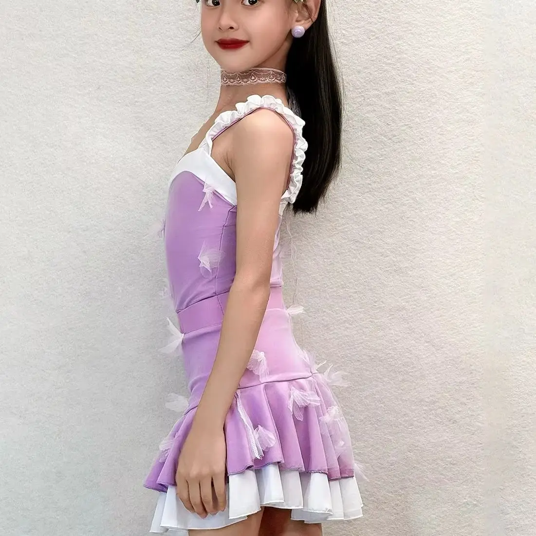 

Children's girls' girl children's Latin dance outfit training suit 2026 new style children's training and performance outfit set