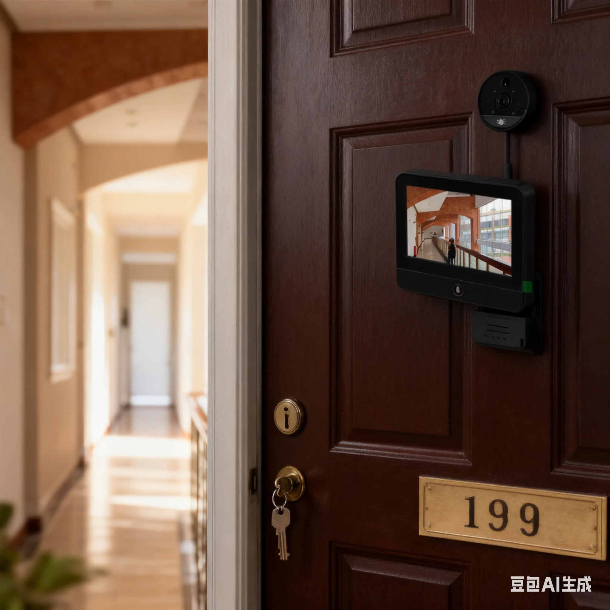 

Беспроводной дверной просмотрщик с двусторонней интерком, функция IPS-экрана, перезаряжаемая батарея и удаленный мобильный просмотр